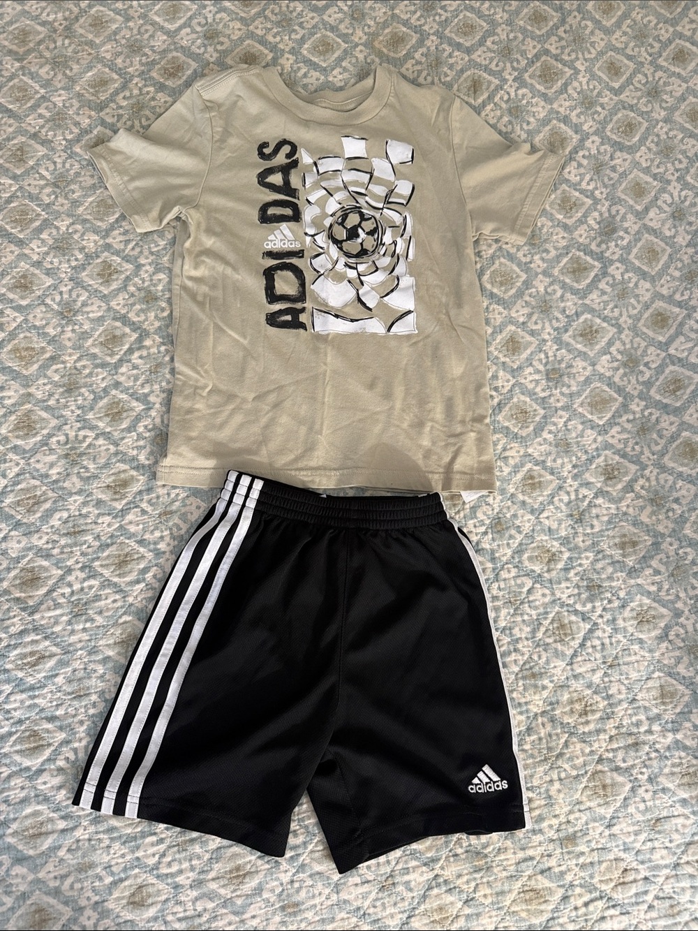 adidas Cream Graphic Soccer Tee